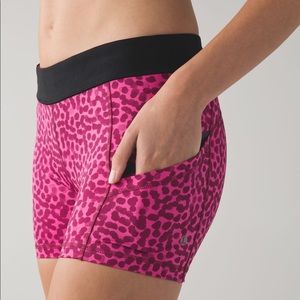Lululemon What the Sport Short Pink Cheetah Size 4